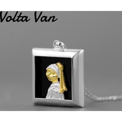 Volta Van Pendant Necklaces 925 Sterling Silver Black Agate Fine Jewelry 2021 New Elegant Cat Concise Design Necklaces Gift