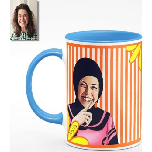 Personalized Turbans Caricature Of Blue Mug cup 41 m727