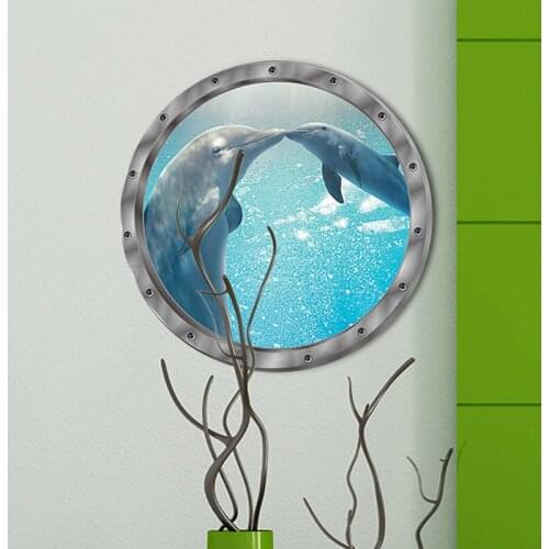 PVC Home decoration wall sticker Dolphin Wall Stickers Waterproof Sticker for Washing Machine Decoration for Bathroom Decals