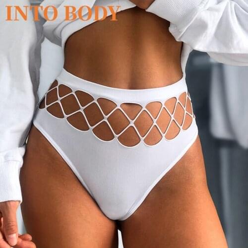 INTOBODY Hollow Sexy Out Lingerie Europe Seamless Panties Women Elasticity Underwear Temptation Middle-waist G String Underpant