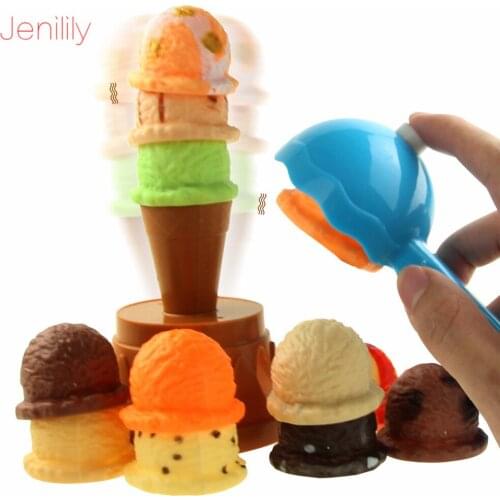Ice Cream Stack Up Play Tower Kitchen Toys Kids Miniature Food Set Toy Children Girls Pretend Play Toys Birthday Gifts
