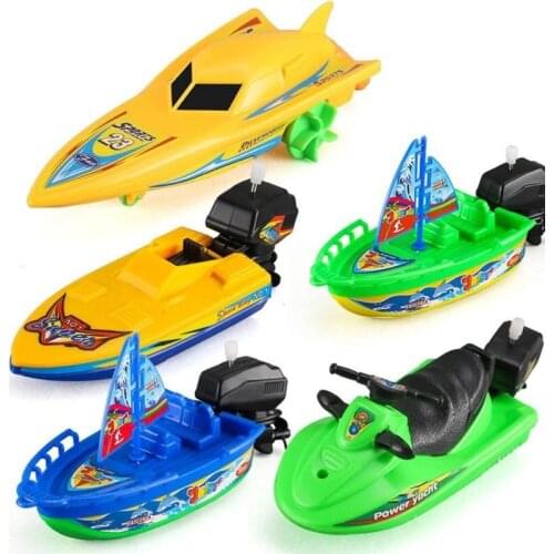 Speed Boat Ship Wind Up Toy Float In Water Kid Toys Classic Clockwork Toys Winter Shower Bath Toy for Children Boys Toys 1pc
