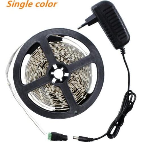 LED Strip Light 5m 60LEDs/m Single Color 3528SMD Flexible LED Tape 12V Power Supply 2A,Warm White,White,Red,Blue,Green,Yellow