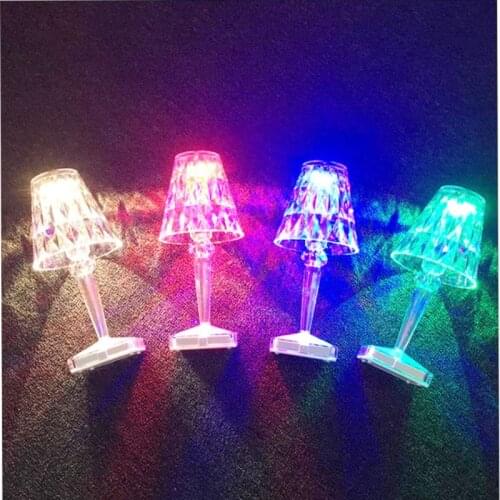 LED Night Lights Acrylic Diamond Table Lamp Chargeable For Bedroom Bar Hotel Bedside Decoration Lamp Crystal Table Lighting Gift