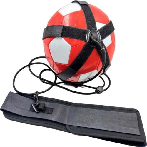 Soccer Trainer Hands-Free Kick Football Training Aid Practice Tool Equipment For Juggling Foot Control Kicking Practice Black