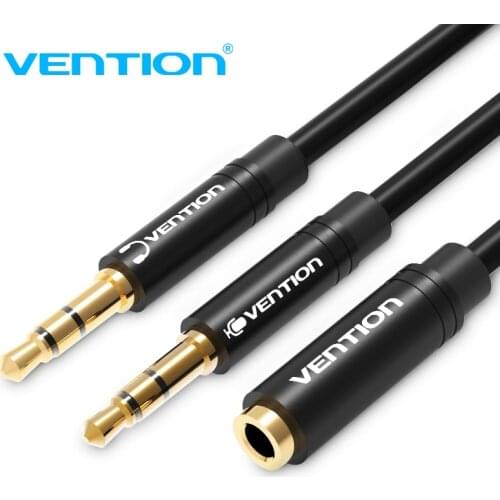 Vention Splitter Headphone Audio Cable for Computer 3.5mm Female to 2 Male 3.5mm Mic Audio Y Splitter Cable to PC Adapter