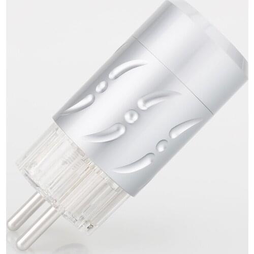 Viborg X 1pair pure copper rhodium plated Aluminium Alloy 20MM Hifi audio power connector EU schuko version power plug