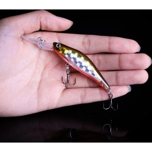 WALK FISH 1PCS 9.5cm 7g Laser Wobblers Fishing Tackle 3D Eyes Sinking Minnow Fishing Lure Crankbait 6# hook
