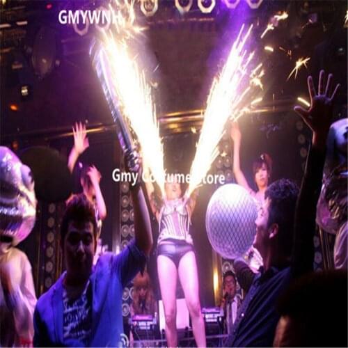 WX08 Singer cold fireworks clothing Silver dance bar dress bra suit pants party dj disco ballroom performance mirror costumes