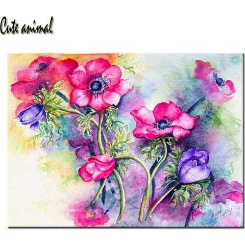 Yaobo Diamond Embroidery Watercolor poppies Diamond Painting Mosaic pattern Cross Stitch Full Square Round Drill 2021 New Gift