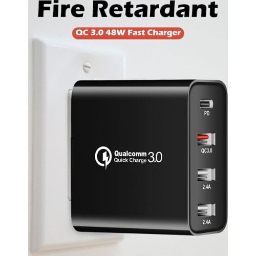 48W Quick Charger Type C USB PD Charger for iPhone12 Portable QC3.0 Fast Charging Adapter Travel Charger for Huawei