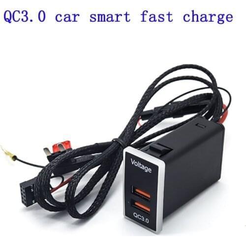 1pc USB Charger Car Interface Socket Double connector Double QC3.0 Voltage display For Toyota LC95