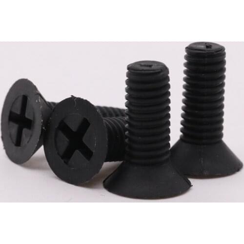 10pcs M2.5m6 Nylon Black countersunk head cross screw small insulated plastic flat bolt