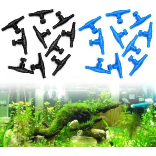10 Pcs T-Shaped Aquarium Air Pump Control Valve Tee Connector Aeration Pump 2 Way Line Regulator for Fish Tank Pum Retailsale