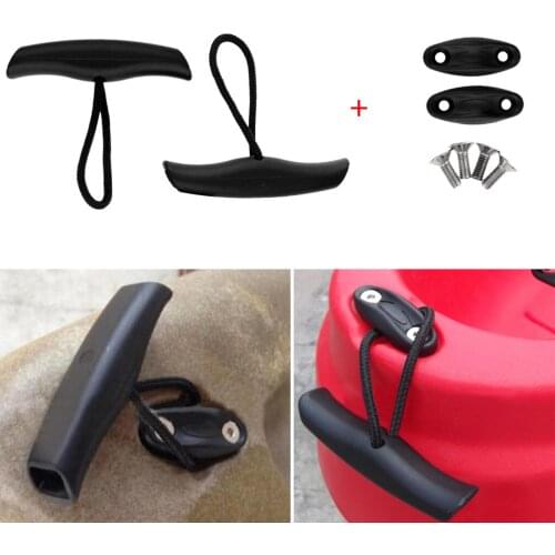 2Pcs Canoe Kayak Boat Toggle Carry Grip Handle Replacement with Cord Rope Screws Kayak Carry Boat Accessories Kit