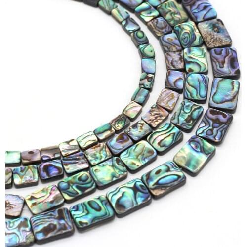 4 Pcs Natural Abalone Shell Rectangular Beaded Handmade Crafts DIY Cute Party Necklace Bracelet Earring Jewelry Gift Bead Making