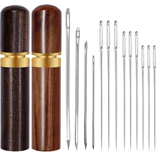LMDZ 4 pcs Leather Stitching Needle and 9 pcs Sewing Needles Household Hand Sewing Needle Leather Needle DIY Sewing Tools