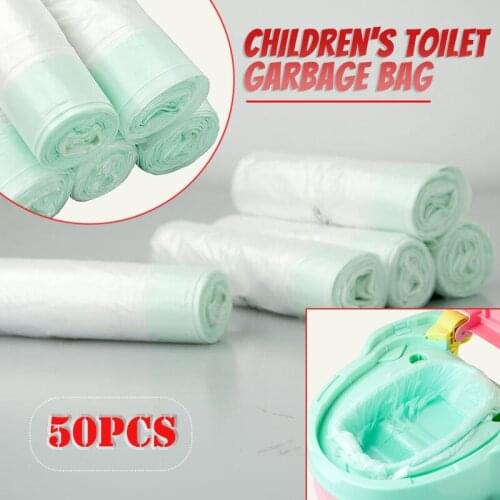 50pcs Disposable Baby Toilet Seat Bin Bags Travel Potty Kids Liners Portable Training Toilet Seat Bin Bags Non-toxic Tasteless