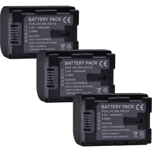 3x 1400mAh BN-VG114 BNVG114 BN VG114 Battery for JVC BN-VG107 BN-VG107U BN-VG107US BN-VG114 BN-VG114U BN-VG114US
