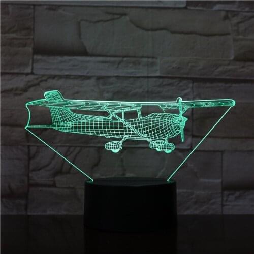 Aircraft Acrylic LED 3D Night Light Toys Lamp Air Plane Model Usb Table Desk Light For Kid friend Christmas Birth Gift 1568