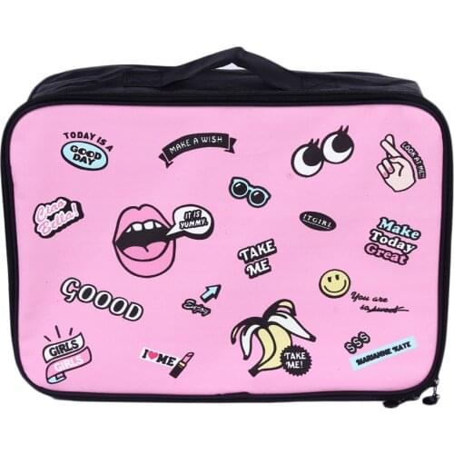Cartoon Big Mouth Waterproof Packing Cube Women Travel Luggage Bag Hand Storage Bag Large Capacity Handbag Trolley Suitcase