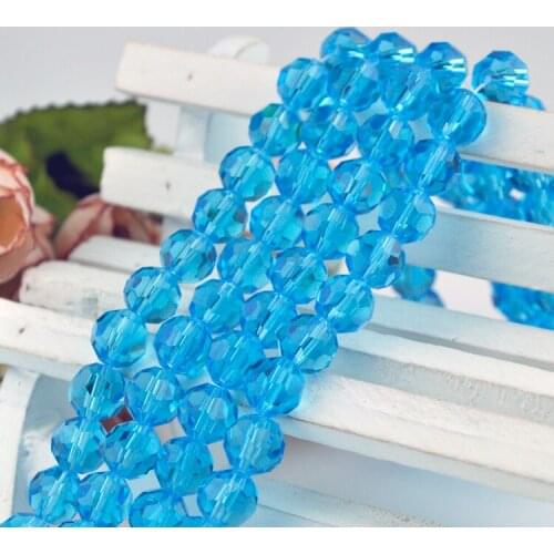 New arrival 10mm 70Pcs/lot Lake Blue Crystal Glass Beads Round Faceted Loose Spacer Beads Bracelet DIY Beads For jewelry Making