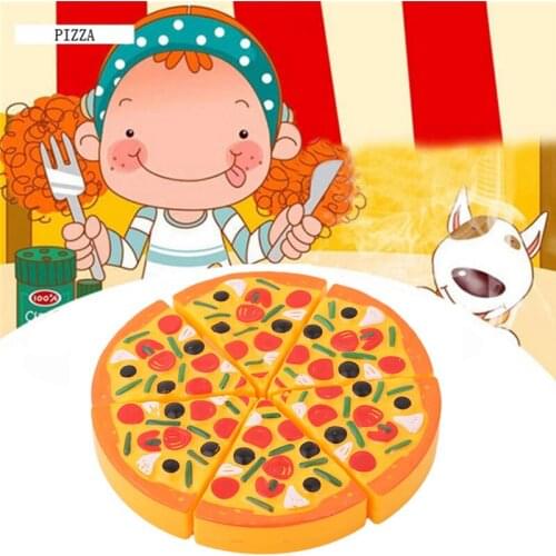 Children Kids Kitchen Pizza Party Fast Food Slices Cutting Pretend Play Food Toy