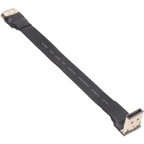 Displayport To Displayport Interface DP To DP 1.2V Flat Cable FPC FPV Up/Down Angle Shield Ribbon Cable For Video Card Extension