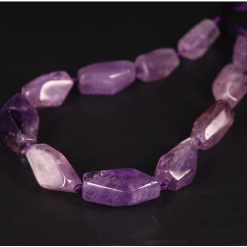 15.5"/strand Large Size Amethysts Faceted Nuggets Loose Beads,Tumbled Purple Crystal Cut Slab Pendants Charms Jewelry Making