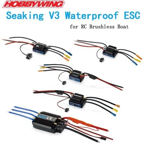 Hobbywing Seaking V3 30A 60A 120A 180A 130A-HV Waterproof Brushless ESC for Traxxas M41 Catamaran Spartan RC Boat