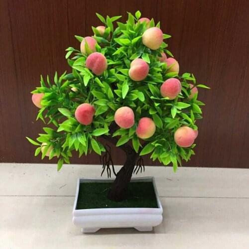 Artificial Plant Bonsai Orange plastic pots+Small Fruit Tree Potted For Home Living Room Flower Set Shop Hotel Party Decor