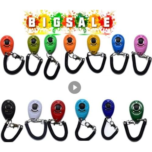 Dog Training Clicker Pet Cat Plastic New Dogs Click Trainer Aid Tools Adjustable Wrist Strap Sound Key Chain Dog Supplies