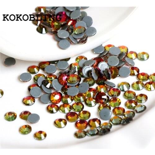 KOKOBLING Crystal Volcano Rhinestones 1440pcs/pack SS6-SS20 DMC Hot Fix FlatBack Strass Iron On Rhinestone Nail Art Stone