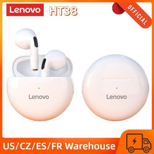Lenovo HT38 TWS Wireless Earphones Bluetooth Headphone Touch Control Mini Earbuds Sport Waterproof 9D Stereo Bass Headset w/ Mic