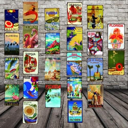 Summer Beach Holiday Metal Tin Sign Metal Plaque Wall Bar Kitchen Restaurant Home Art Deco Club Retro Iron Painting Metal Plate