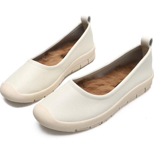 Womens Shoes Fashion Women Flats Genuine Leather Loafers Womens Moccasins Flats Ladies Shoes Female Slip On Ballet Flat Shoes