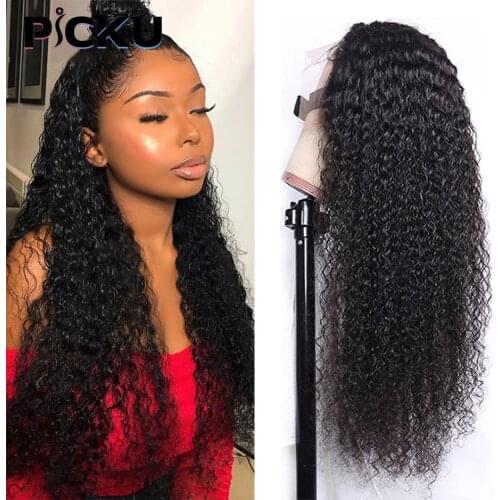 Mongolian Kinky Curly Lace Closure Wigs 4x4 Lace Closure Human Hair Wigs Preplucked With Baby Hair Curly Wigs For Women