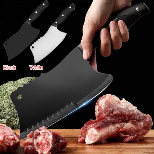 Meat Cleaver 7.5 Inch Kitchen Knife Stainless Steel Chef Knife Black Blade Vegetable Knife Chopper Knife