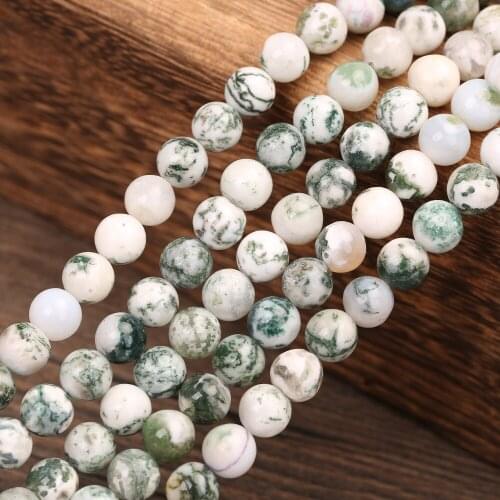 KANGKANG Wholesale Round Beads for jewelry making 15" 4 6 8 10 12MM Green Natural Stone beads DIY charm Bracelets
