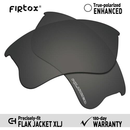 Firtox Anti-Seawater Polarized Lenses Replacement for-Oakley Flak Jacket XLJ Sunglasses (Lens Only) - Black