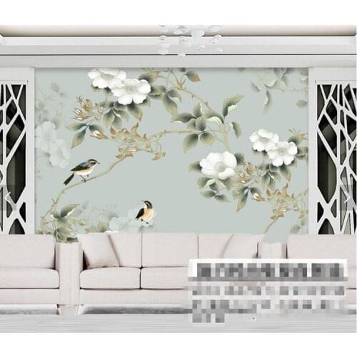Custom 3d wallpaper mural,Chinese style flower and bird wallpaper,restaurant living room bedroom sofa tv wall papel de parede
