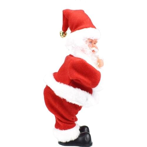 Santa Claus Climbing Chimney Christmas Ornament Battery Operated Singing Dancing Walking Climbing Doll Toys Gifts Decorations