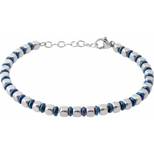 Runda Summer 2020 Natural Beaded Bracelet Lava Volcanic Stone Men Stainless Steel Jewellery