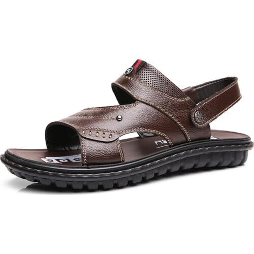 Summer Men Sandals Leather Mens Casual Shoes Soft Beach Shoes Outdoor Slippers Comfortable Men Shoe Zapatos Hombre