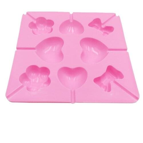 DIY Lollypop Chocolate Mould Silicone Lollipop Mold Ice Tray Mold Ice Cube Lollygags Candy Pudding Love Bowtie Flower Kid