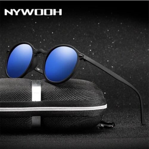 NYWOOH Women Round Sunglasses Polarized Sun Glasses for Men Retro Driving Eyewear Night Vision Goggle