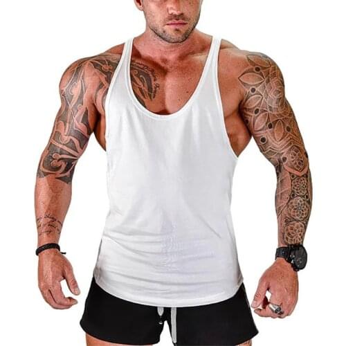 Workout Bodybuilding Sports Brand Gym Mens Back Tank Top Muscle Fashion Sleeveless Shirt Stringer Clothing Singlets Fitness Vest