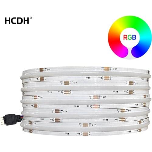 COB RGB LED Strip Lights For Room DC12V 24V 10mm Bedroom Wall Backlight TV PC Decor Bar Light 840LEDs/m Dimmable Red Blue Green