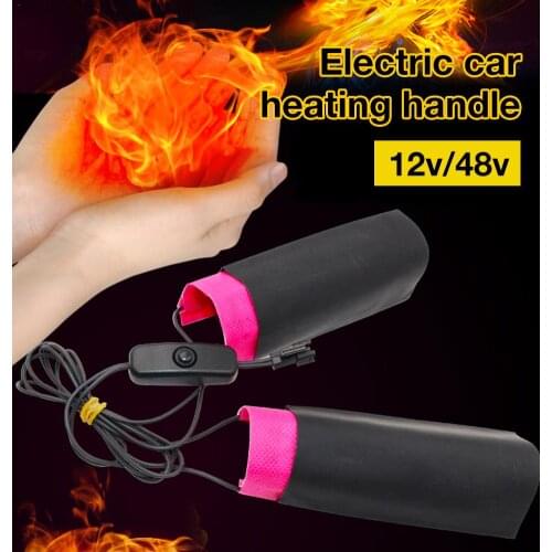 Universal Grip Motorcycle Heated Grip Pads 12V/48V Heated Grips Inserts Handlebar Hand Warmers For Winter