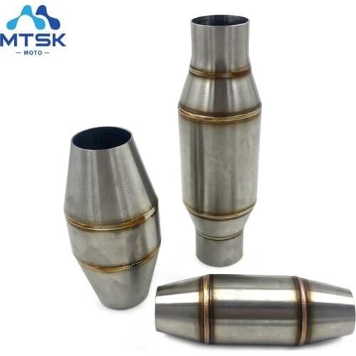 Universal Motorcycle Exhaust Catalyst Mid Pipe 35mm 45mm Modified Muffler Expansion Chamber Sports Escape Katalysator
